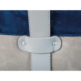 Interlink Sitzhocker Osane Samt 38 x 43 x 33 cm Blau/Grau