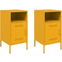 VidaXL Nachttische 2 Stk. Senfgelb 36x39x68 cm Stahl