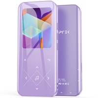 AGPTEK MP3 Player Bluetooth 5.3, 32GB HiFi Sound Musikplayer mit 2,4 Zoll TFT Farbbildschirm, Kopfhörer, Lautsprecher, Touch-Tasten, FM-Radio, E-Book, Aufnahme, Unterstüzt TF-128GB, Lila