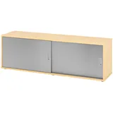 bümö Lowboard, Ahorn, Silber, Ahorn, 2 Fächer, Rechteckig, 160x52x40 cm, FSC Mix, Arbeitszimmer, Aktenschränke