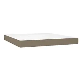 vidaXL Boxspringbett mit Matratze & LED Taupe 160x200 cm Stoff