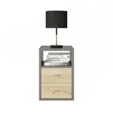 Phoenix Raumteiler-Regal Fortuna Beistelltisch / Nachttisch inkl. Schubladencontainer - grau,