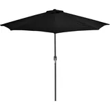 vidaXL Balkon Sonnenschirm Alu-Mast Balkonschirm Strandschirm Marktschirm Ampelschirm Gartenschirm Schirm Wandschirm Schwarz 270x144x222cm Halbrund - 270 x 135 x 245 cm