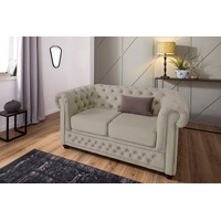 Home Affaire Chesterfield-Sofa »New Castle«, mit hochwertiger Knopfheftung in Chesterfield-Design, B/T/H: 1488672 beige