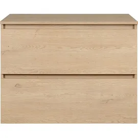 Rodan | Waschbeckunterschrank 80 CM - Eiche Hell - Badmöbel, Badezimmerschränk, Badezimmermöbel, Waschtischunterschrank - Hellbraun