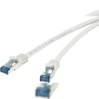 Renkforce RF-4145280 RJ45 Patchkabel CAT 6a S/FTP 0.50 m Grau mit Rastnasenschutz, Flammwidrig 1 St.