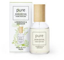 PURE ROOM EDITION Raumduft Lemongrass & Geranium, Erfrischendes Raumparfum mit einer frischen Zitrusnote, 100 ml - Sprühflakon