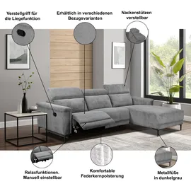 OTTO home Ecksofa LUND Struktur-Bezug 2-Sitzer Dunkelgrün