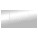 Mirrotech Spiegelfliesen 8er Set TAIL, Glas - selbstklebend - 30 x 30 cm - 8er Set