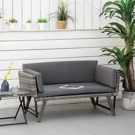 Outsunny Gartensofa 129 x 63 x 67 cm Grau
