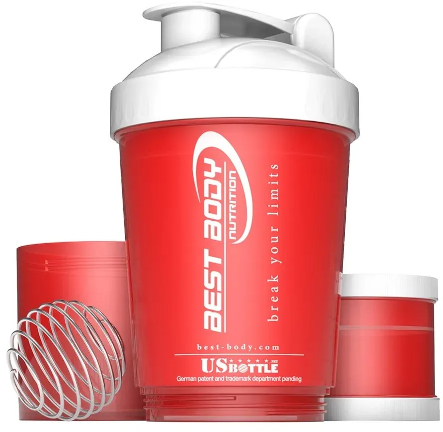 Preisvergleich Produktbild Eiweiß Shaker USBottle - rot/weiß - Design Best Body Nutrition - Stück