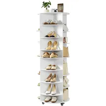 Vevor Schuhregal 588 x 164,6 x 58,8 cm drehbar/rollbar / weiß