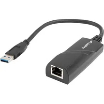 LANBERG USB-A auf RJ45 Adapter 0,15 m Schwarz