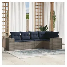 vidaXL Gartensofa-Set 5-tlg. grau Polyrattan