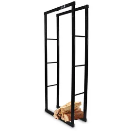Kaminholzständer Metall 60 x 150 cm Schwarz