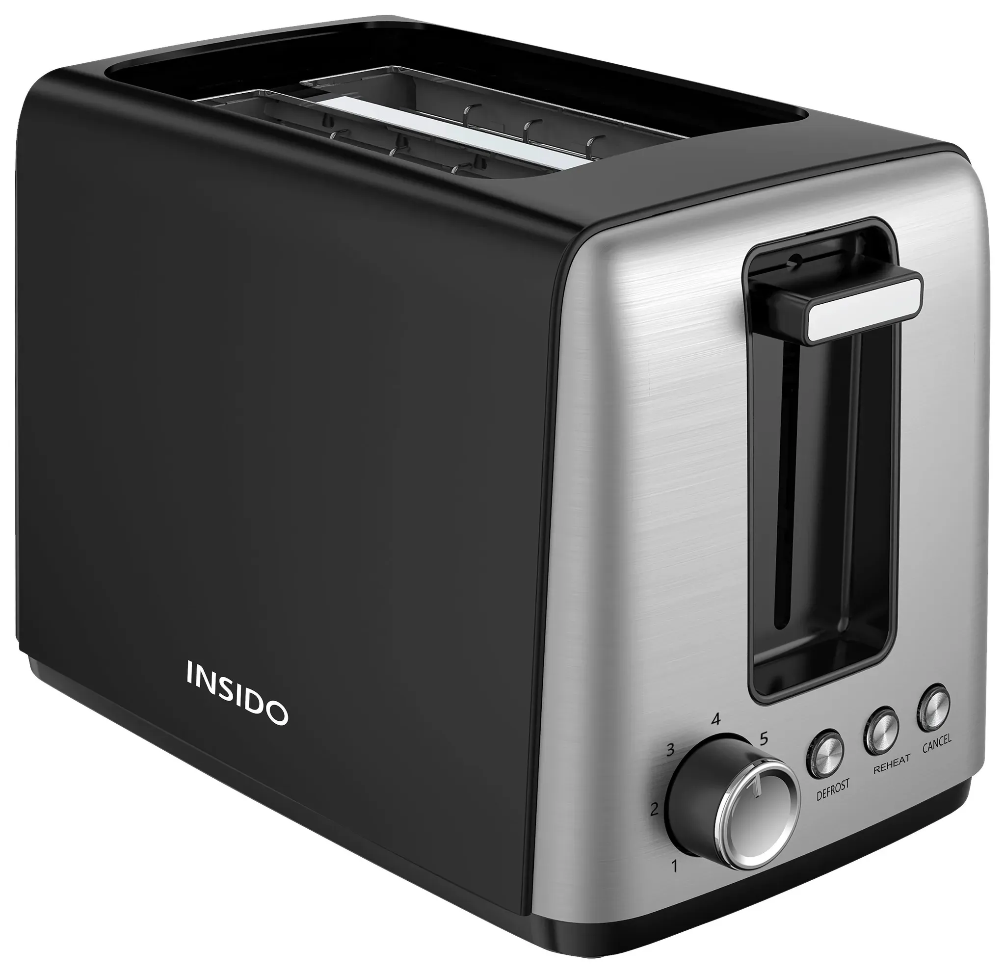 Toaster Joser in Schwarz/Edelstahlfarben