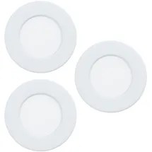 Eglo CONNECT EGLO connect.z 3er-Set Smart-Home LED Bad-Einbaustrahler Fueva 6-Z, flach, Ø 8,6 cm, ZigBee, App und Sprachsteuerung Alexa, RGB, warmweiß-kaltweiß, dimmbar, Metall Einbauspot weiß, IP44