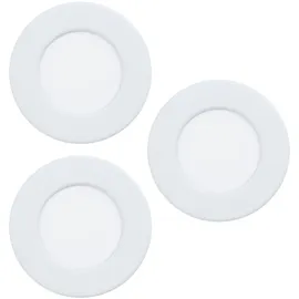 Eglo CONNECT EGLO connect.z 3er-Set Smart-Home LED Bad-Einbaustrahler Fueva 6-Z, flach, Ø 8,6 cm, ZigBee, App und Sprachsteuerung Alexa, RGB, warmweiß-kaltweiß, dimmbar, Metall Einbauspot weiß, IP44