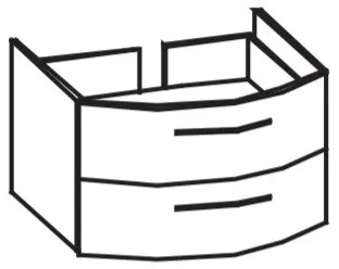 Artiqua 215 Waschtischunterschrank für MMWT, Stahlgrau Metallic, 215-WU2L-1-80-7141-88 215-WU2L-1-80-7141-88