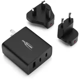 Ansmann Travel Charger 15w – Universal Reiseadapter mit EU/UK/US Steckern