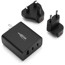Ansmann Travel Charger 15w – Universal Reiseadapter mit EU/UK/US Steckern