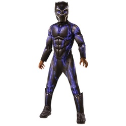 Rubie ́s Kostüm Avengers Endgame – Black Panther Kostüm für Kinder, Hochwertiges Marvel-Muskelprotz-Kostüm mit Muskelpolstern lila 116