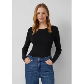 s.Oliver Geripptes Slim-Fit-Longsleeve Schwarz L