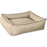 BedDog Hundebett MAX, Hundekissen mit abziehbaren waschbaren Bezug, Hundekorb, Hundesofa, für mitel-große Hunde, XL, beige