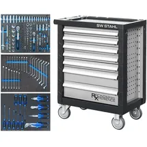 SW-Stahl SW Stahl Werkstattwagen 207-teilig mit 7 Schubladen