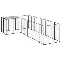 vidaXL Hundezwinger 2,2 m x 4,4 m x 1,1 m Stahl Schwarz