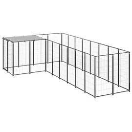 vidaXL Hundezwinger 2,2 m x 4,4 m x 1,1 m Stahl Schwarz