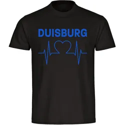 multifanshop Kinder T-Shirt - Duisburg - Herzschlag - Druck blau - Kind