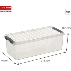 SUNWARE Q-Line Aufbewahrungsbox 48,5 x 19 x 14,7 cm 15-tlg. transparent