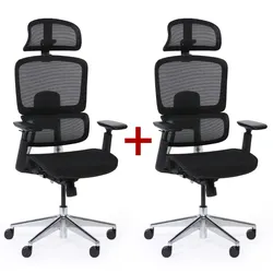 Bürostuhl  WILMOT 1+1 GRATIS, schwarze Konstruktion, schwarz