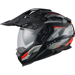 Nexx X.WED3 Trail Mania, Endurohelm - Matt Schwarz/Grau/Rot - XL