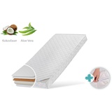 Kids Collective Kindermatratze 80x160 cm KOKOS mit gestepptem Aloe Vera-Bezug, 10 cm hoch, Babymatratze Kindermatratze 80 x 160 Kokos-Matratze für Babybett oder Kinderbett, Körpergewicht bis 60kg