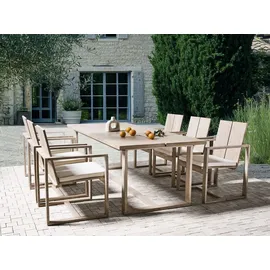 Beliani Gartenmöbel Set 6-tlg. Braun/Weiß