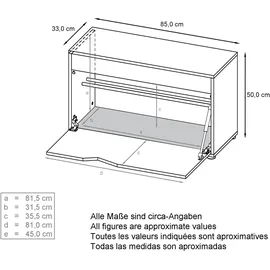 Vladon Kolmio 85 x 50 x 33 cm Sitzbank / braun