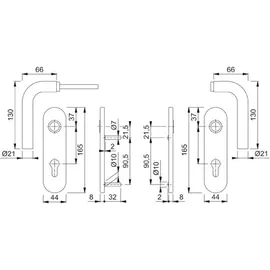 HOPPE Bonn E58/353K/150Z ov.,PZ72/8 F69, TS 35-45