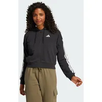 adidas Essentials 3-Streifen French Terry Reißverschlusspullover Black / White XS