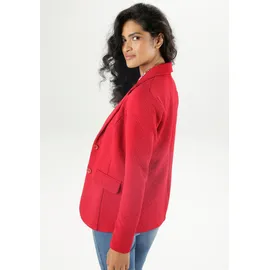 Aniston SELECTED Jerseyblazer ANISTON SELECTED, Damen, Gr. 36, rot, Jersey, Obermaterial: 97% Polyester, 3% Elasthan, Strukturmuster, unifarben, figurbetont hüftbedeckend, Blazer, mit strukturiertem Muster