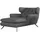 KAWOLA Relaxsessel CHARME Cord 80 x 70 x 200 cm Grau mit Kissen
