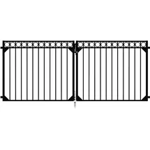 GAH Alberts Doppeltor 120 x 300 cm Schwarz/Aluminium