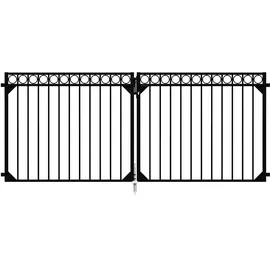 GAH Alberts Doppeltor 120 x 300 cm Schwarz/Aluminium