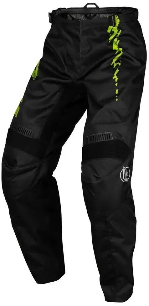 Fly Racing F-16 Offroad-hosen - Black / Neon Green / Grey - 12-14 Jahre