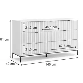 Vicco Eliza 140 x 81 cm Weiß
