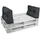 Beautissu Palettenkissen 60 x 40 x 20 cm grau 2-tlg.