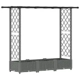 vidaXL Hochbeet mit Rankgitter und Dach 164 x 40 x 123 cm Hellgrau