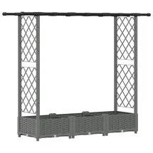 vidaXL Hochbeet mit Rankgitter und Dach 164 x 40 x 123 cm Hellgrau