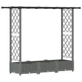vidaXL Hochbeet mit Rankgitter und Dach 164 x 40 x 123 cm Hellgrau
